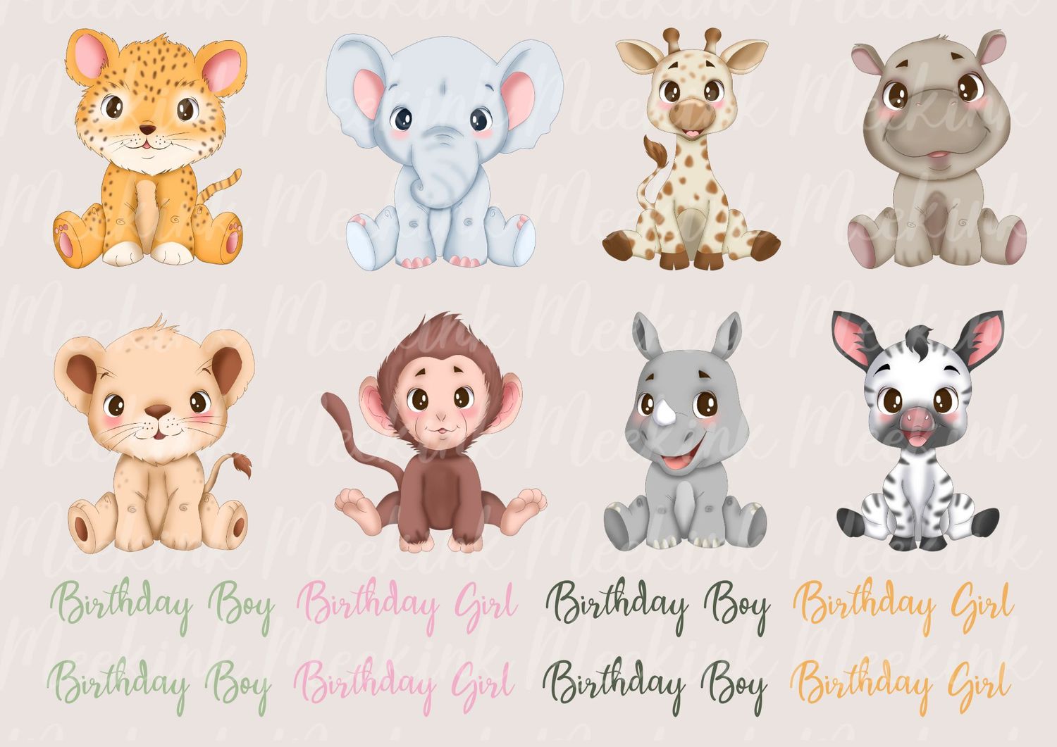 Safari Collection 3 A4 Theme Sheet