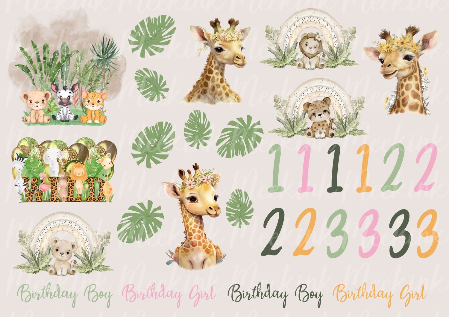 Safari Collection 2 A4 Theme Sheet