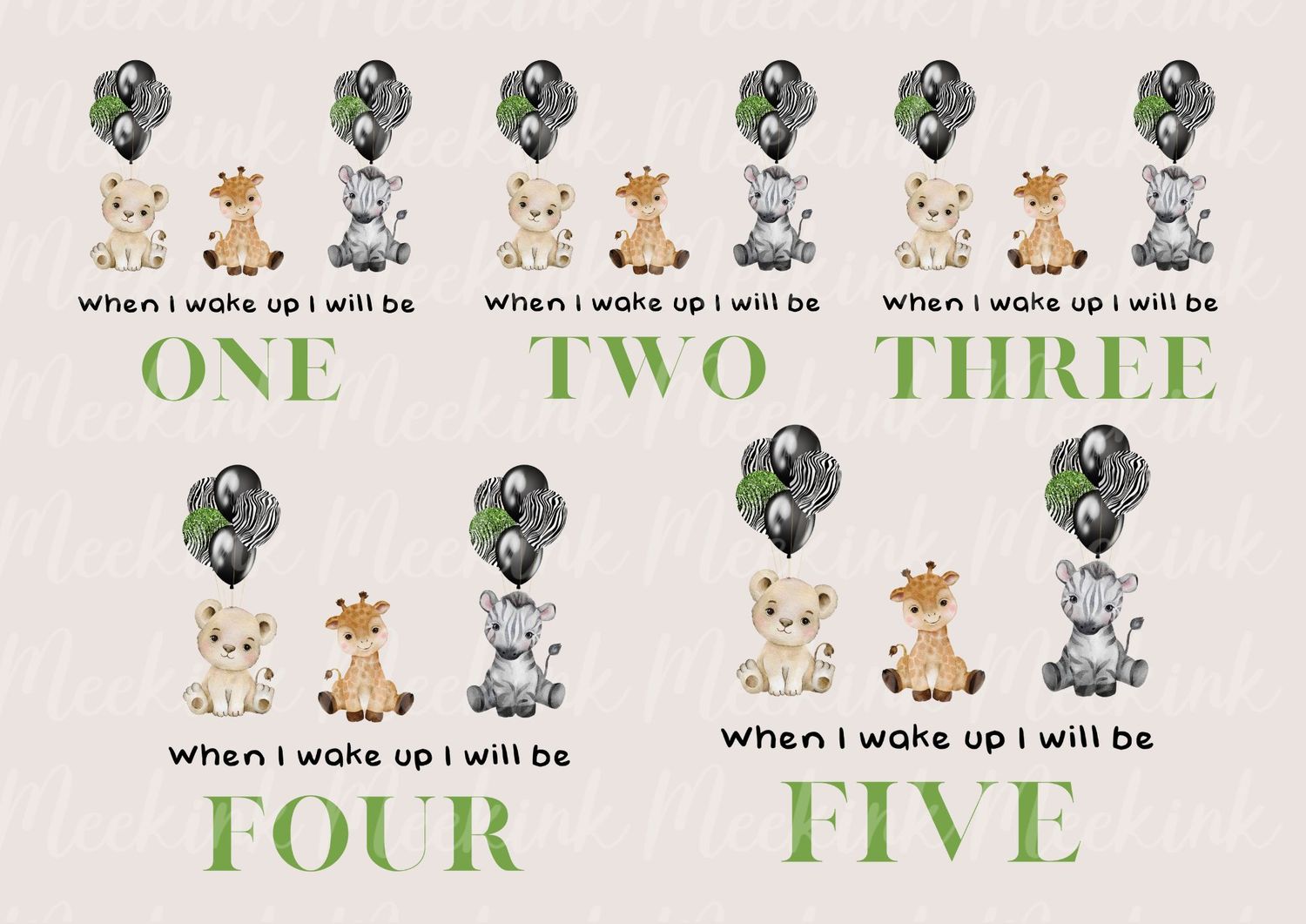 When I Wake Up Green A4 Theme Sheet