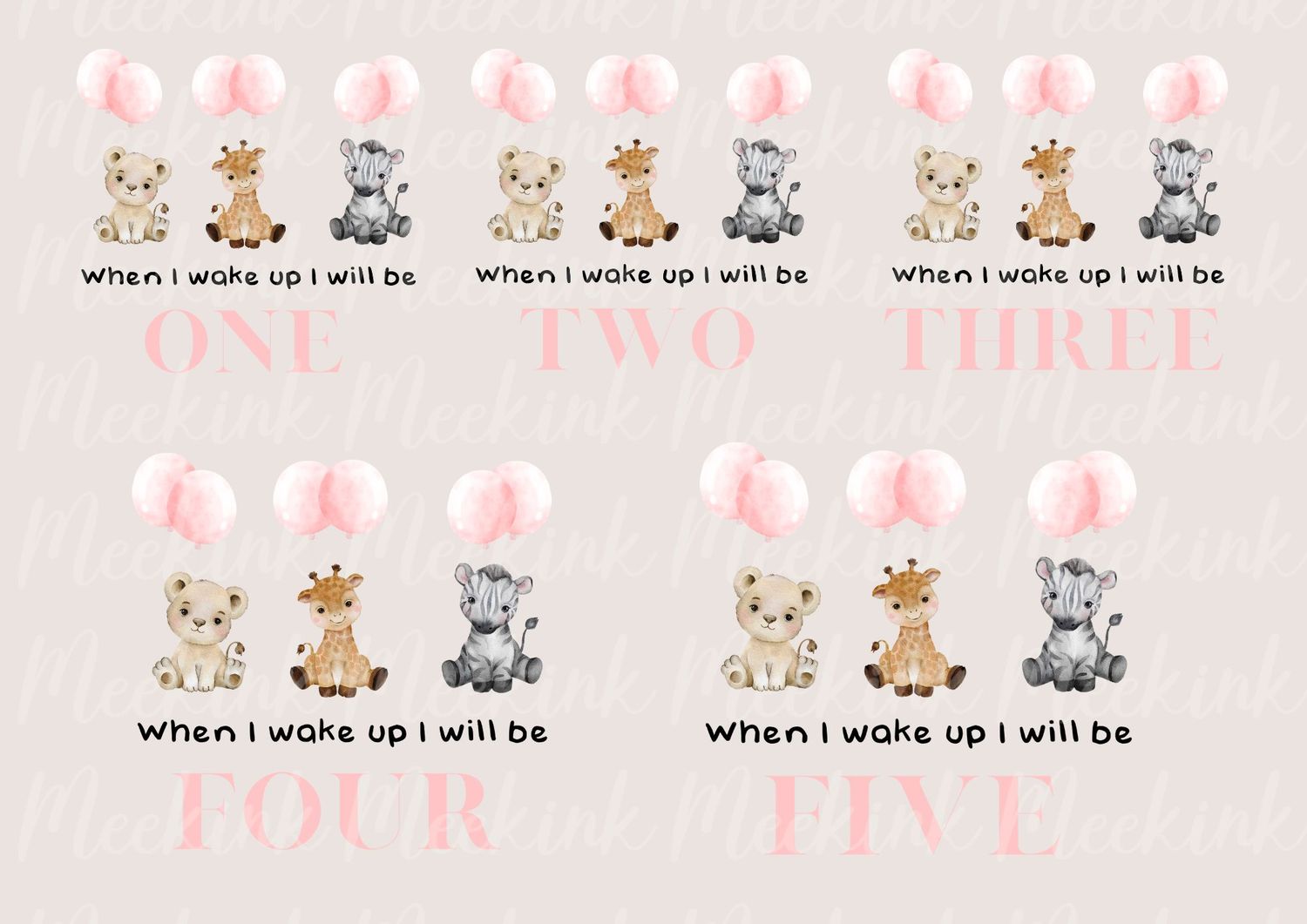 When I Wake Up Pink A4 Theme Sheet