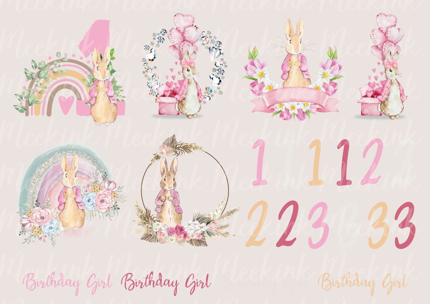 Pink Rabbit A4 Theme Sheet