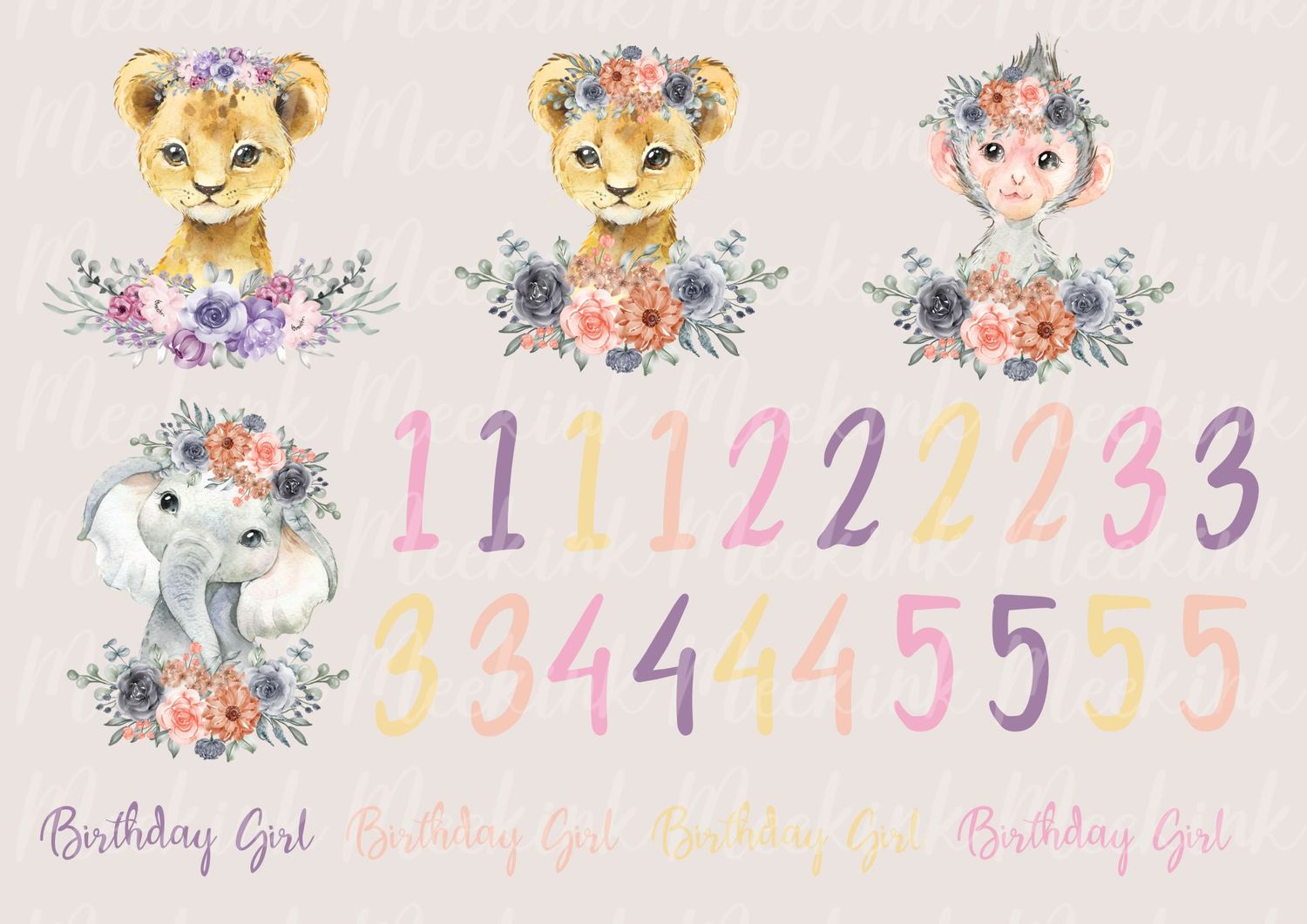 Floral Safari A4 Theme Sheet