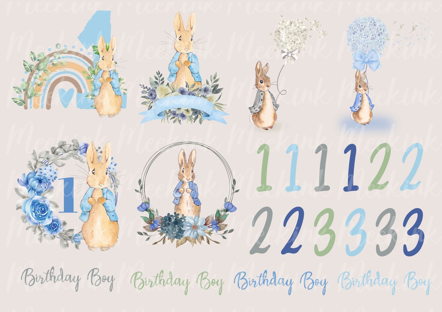 Blue Rabbit A4 Theme Sheet