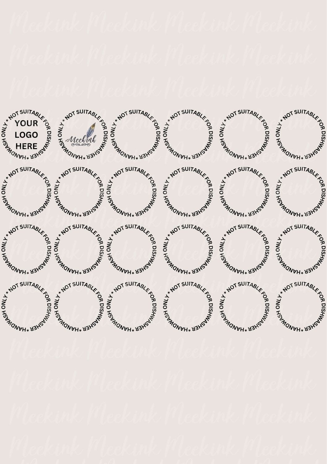 24 x Care Labels UVDTF Decal