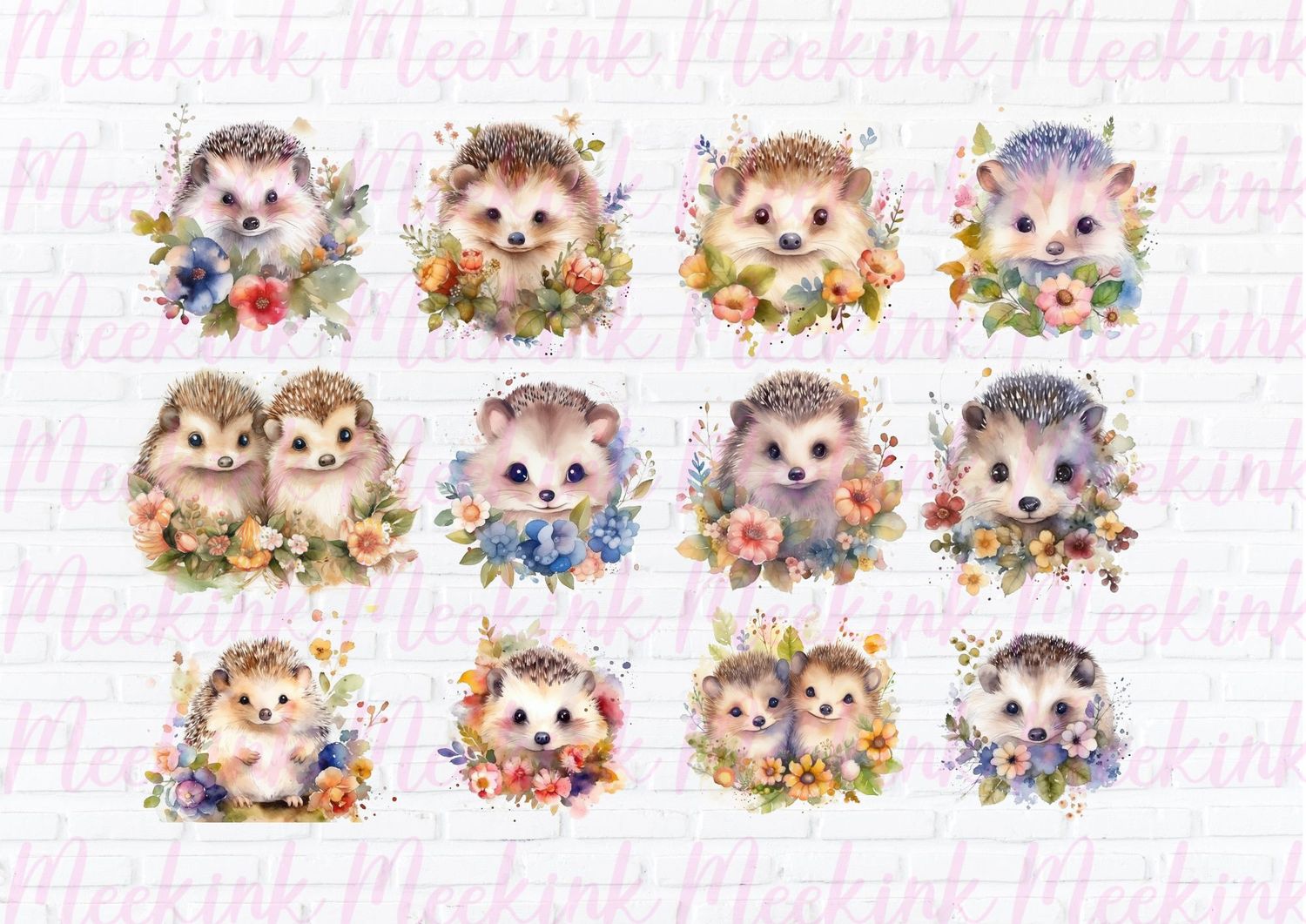 Cute Hedgehogs A4 Theme Sheet