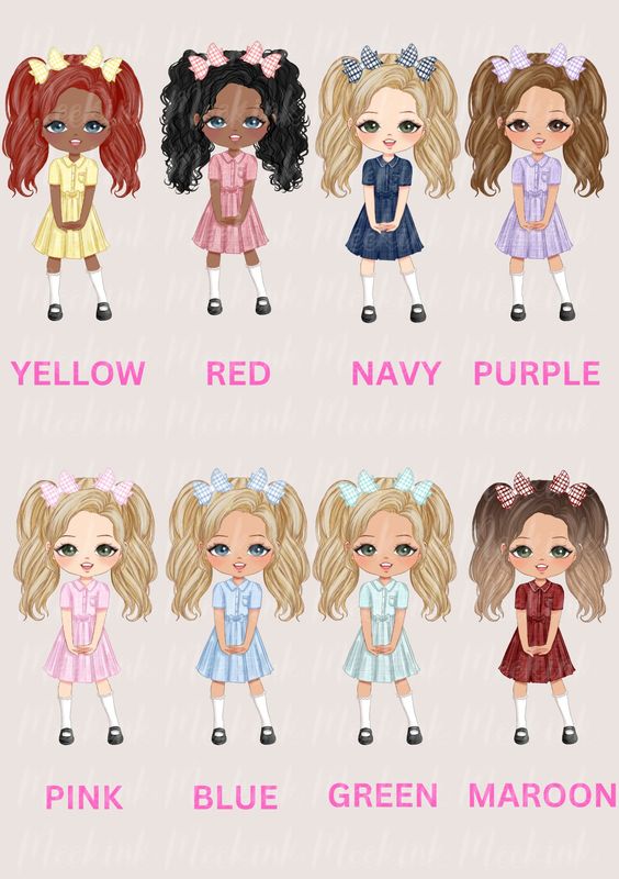 Summer School Girl Character Doll UVDTF or DTF Decal