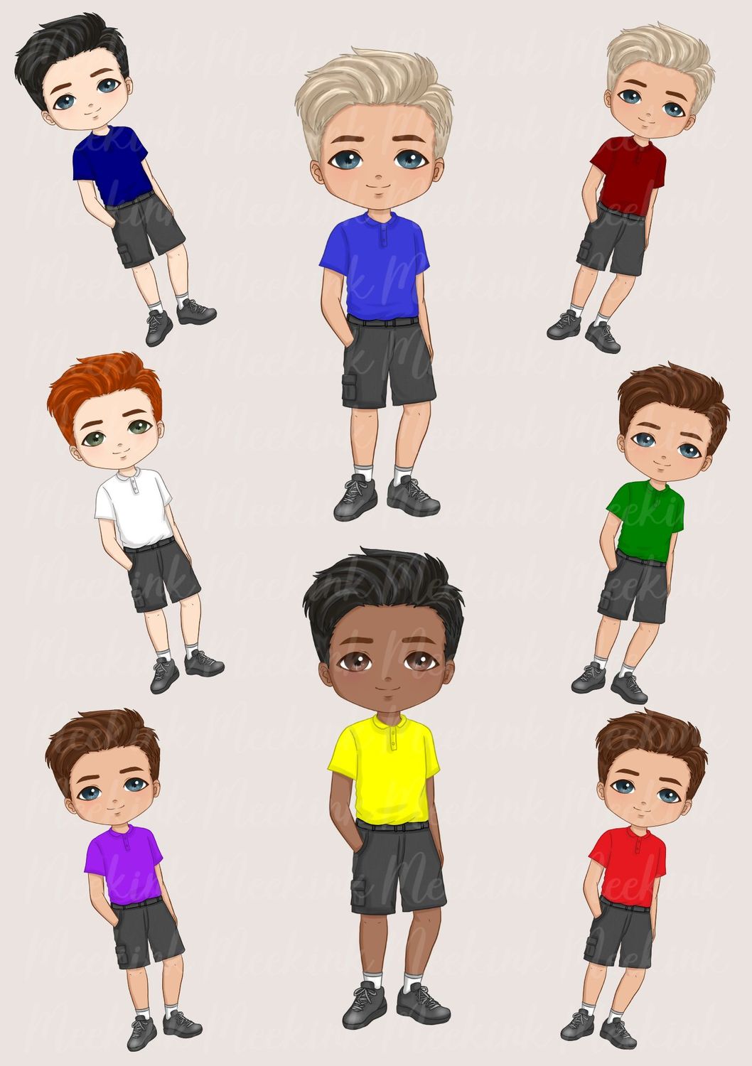Summer School Boy Character Doll UVDTF or DTF Decal