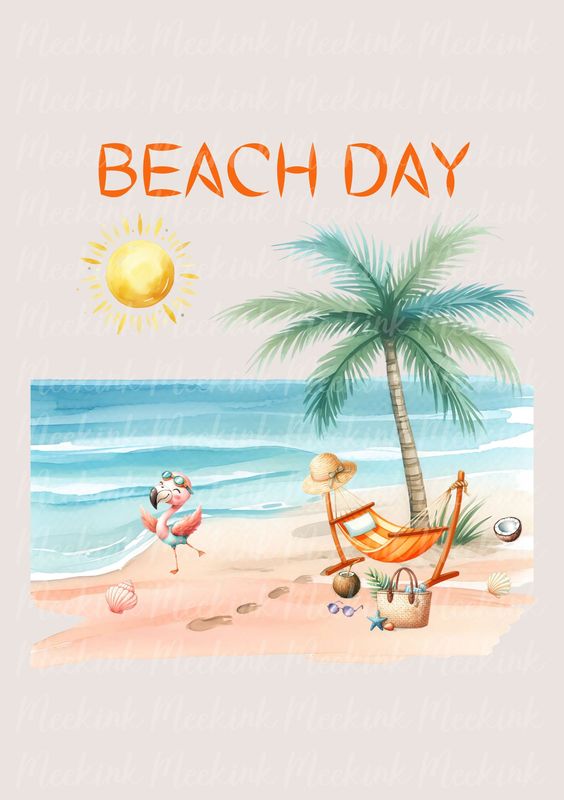 Beach Day 3 DTF Decal