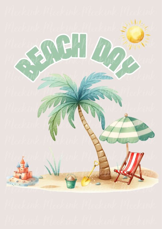 Beach Day 1 DTF Decal