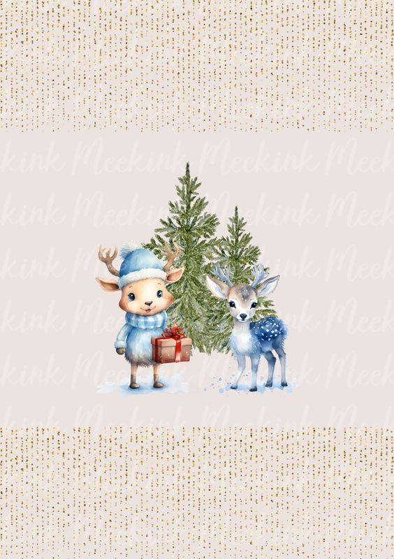 Reindeers Blue Decal