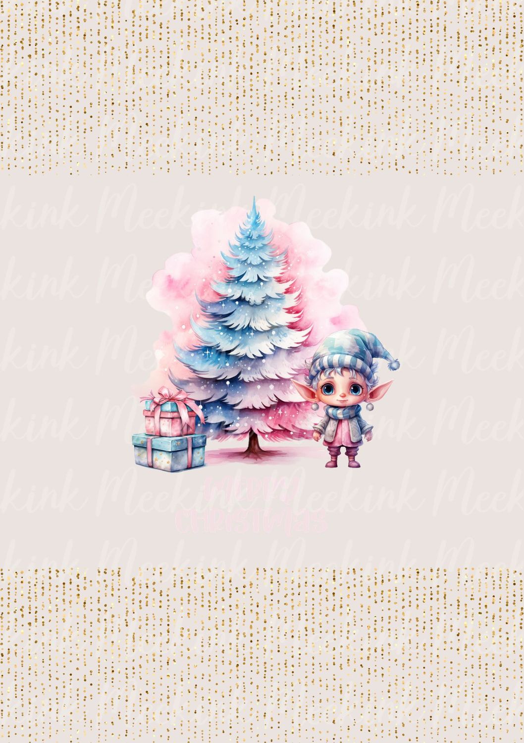 Pink &amp; Blue Elf Tree Decal