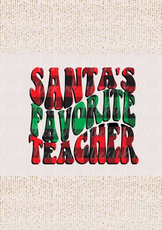 Tartan Christmas Teacher Decal