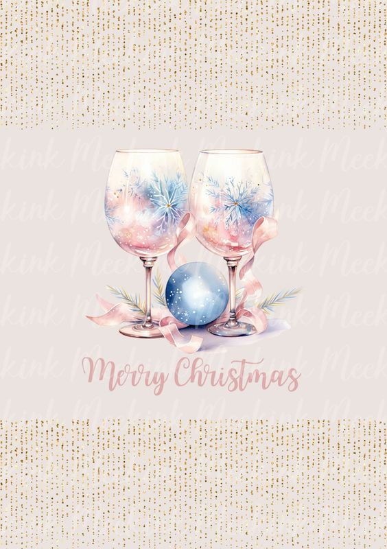 Merry Christmas Wine Decal