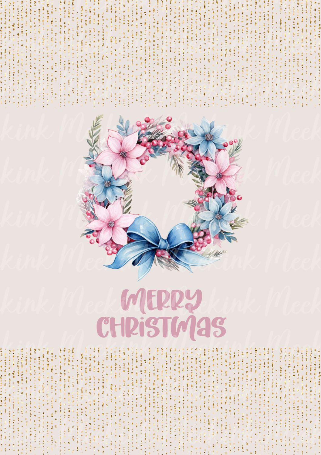 Pink &amp; Blue Wreath Decal