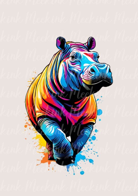 Colour Splash Hippo