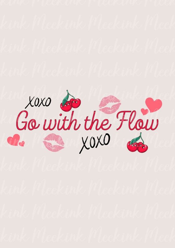Go With The Flow Cherry DTF Decal