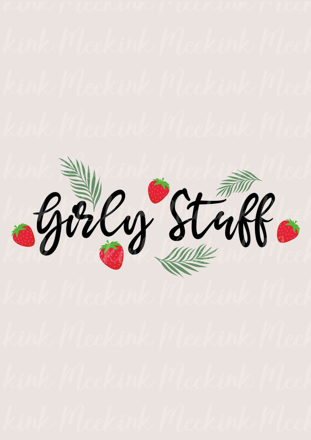 Girly Stuff Strawberry DTF Decal