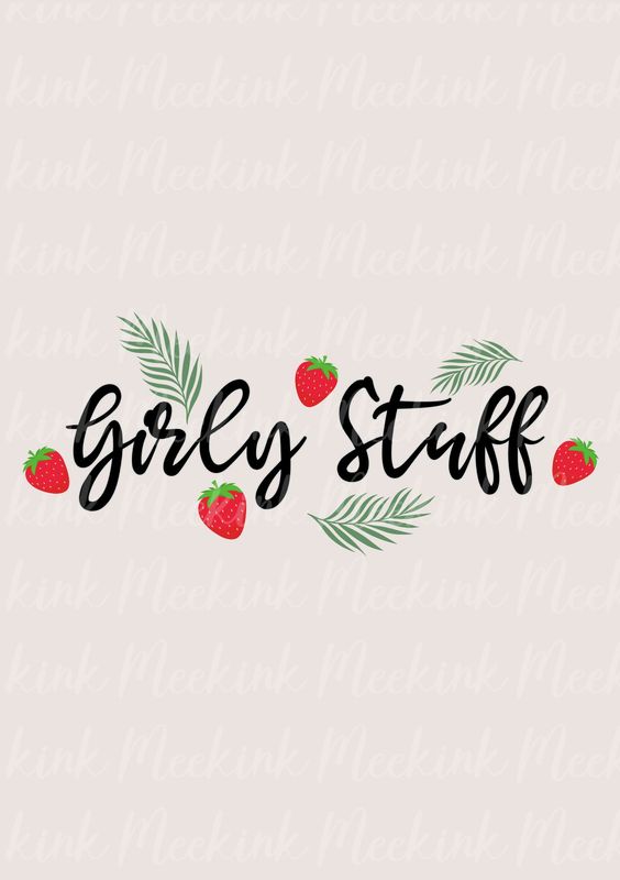 Girly Stuff Strawberry DTF Decal