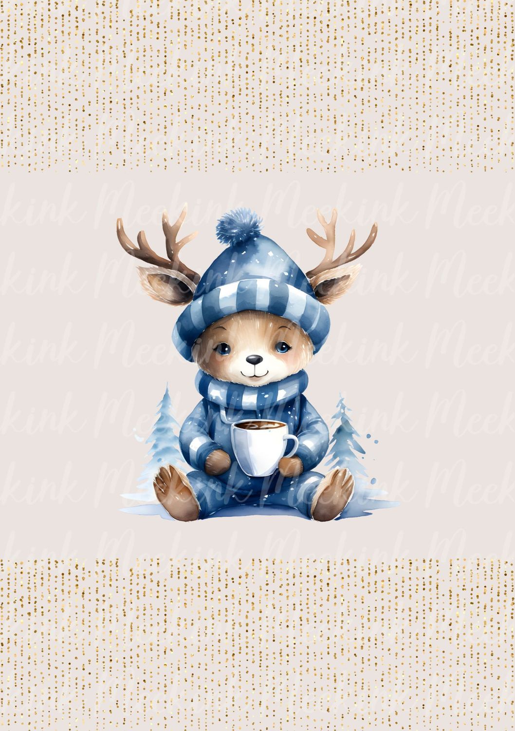 Cute Blue Reindeer Decal