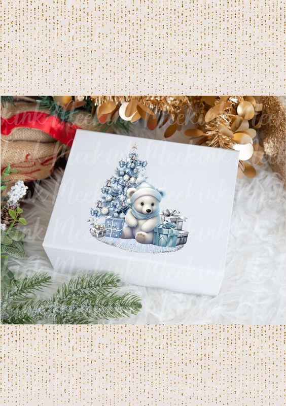 Blue Christmas Polar Bear Decal