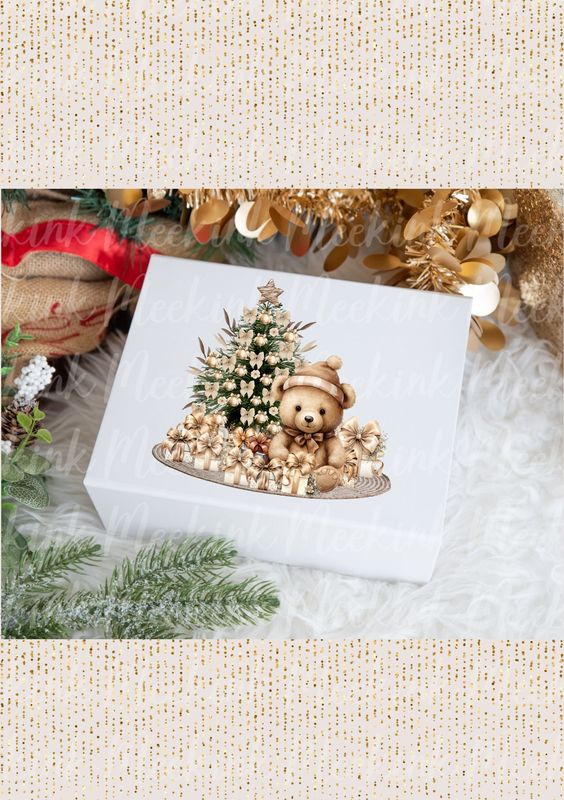 Christmas Beige Bear Decal