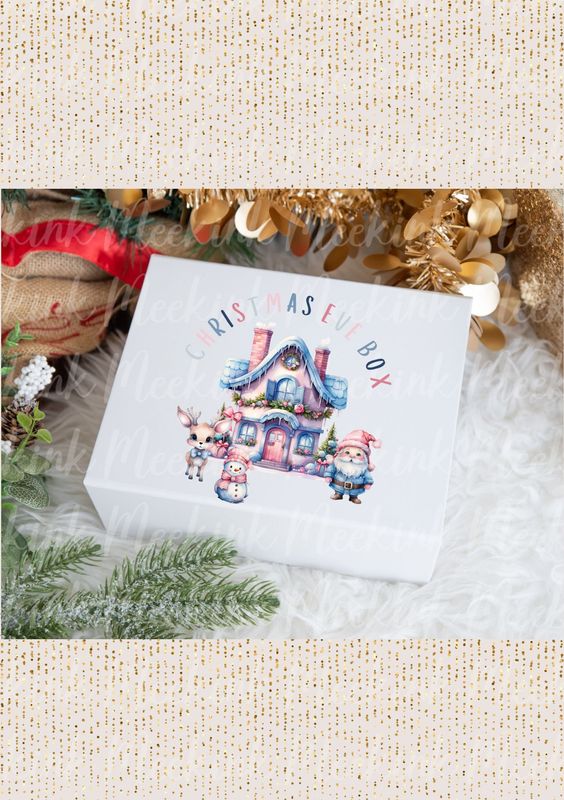 Pink &amp; Blue Christmas House Friends Decal