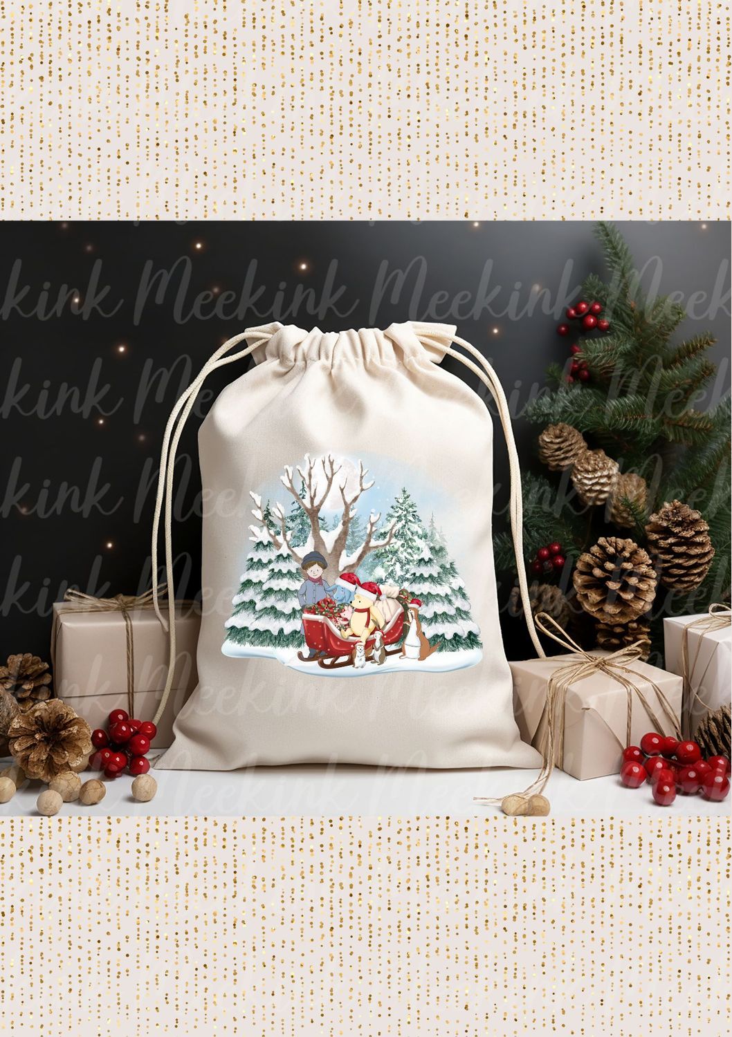 Bear Sleigh Decal