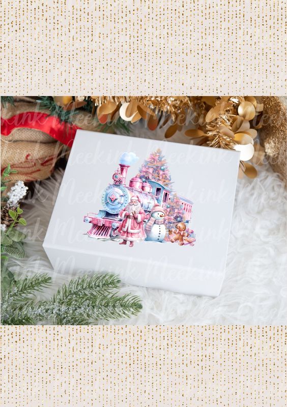 Pink Christmas Train Decal