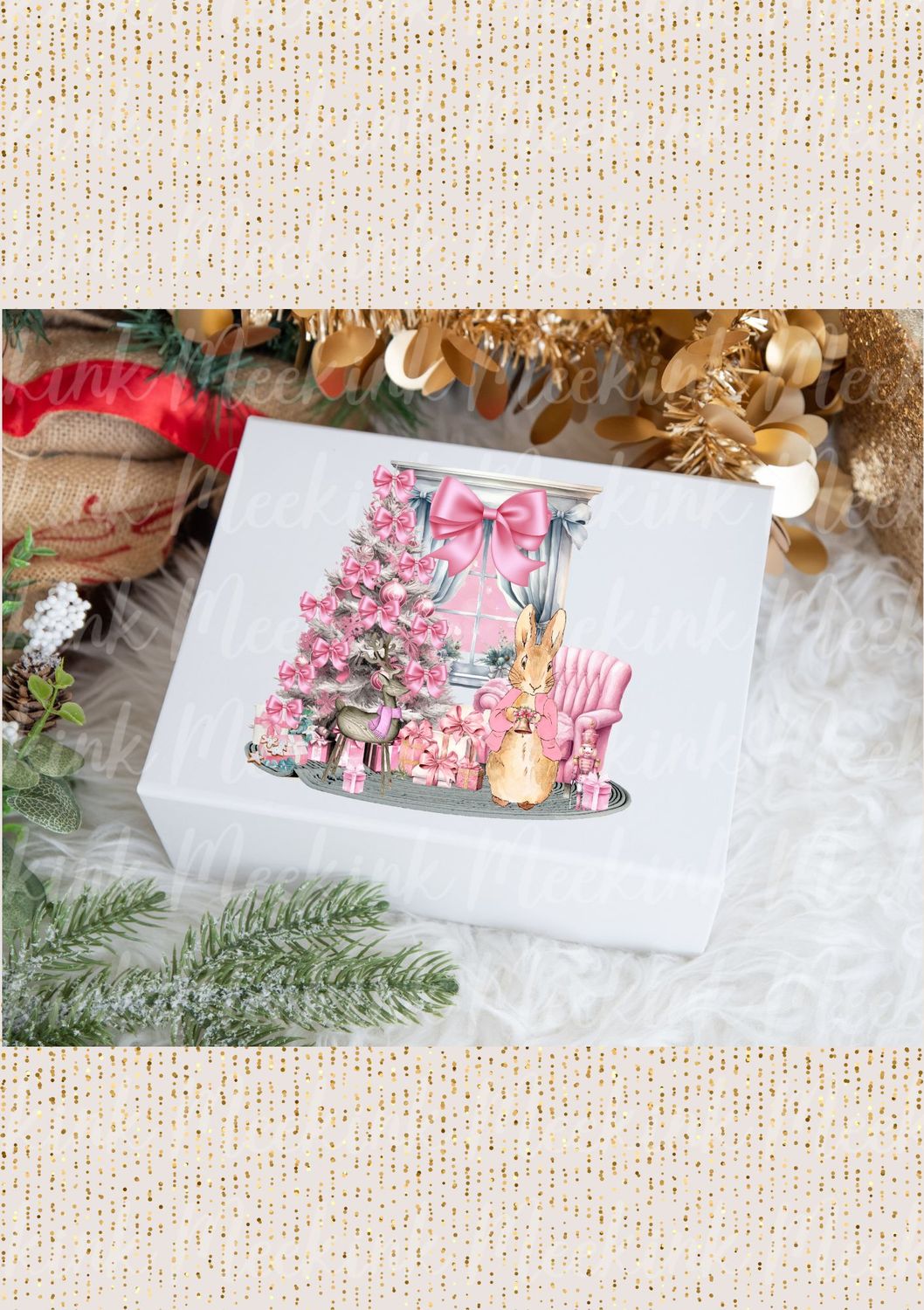 Pink Christmas Tree Decal