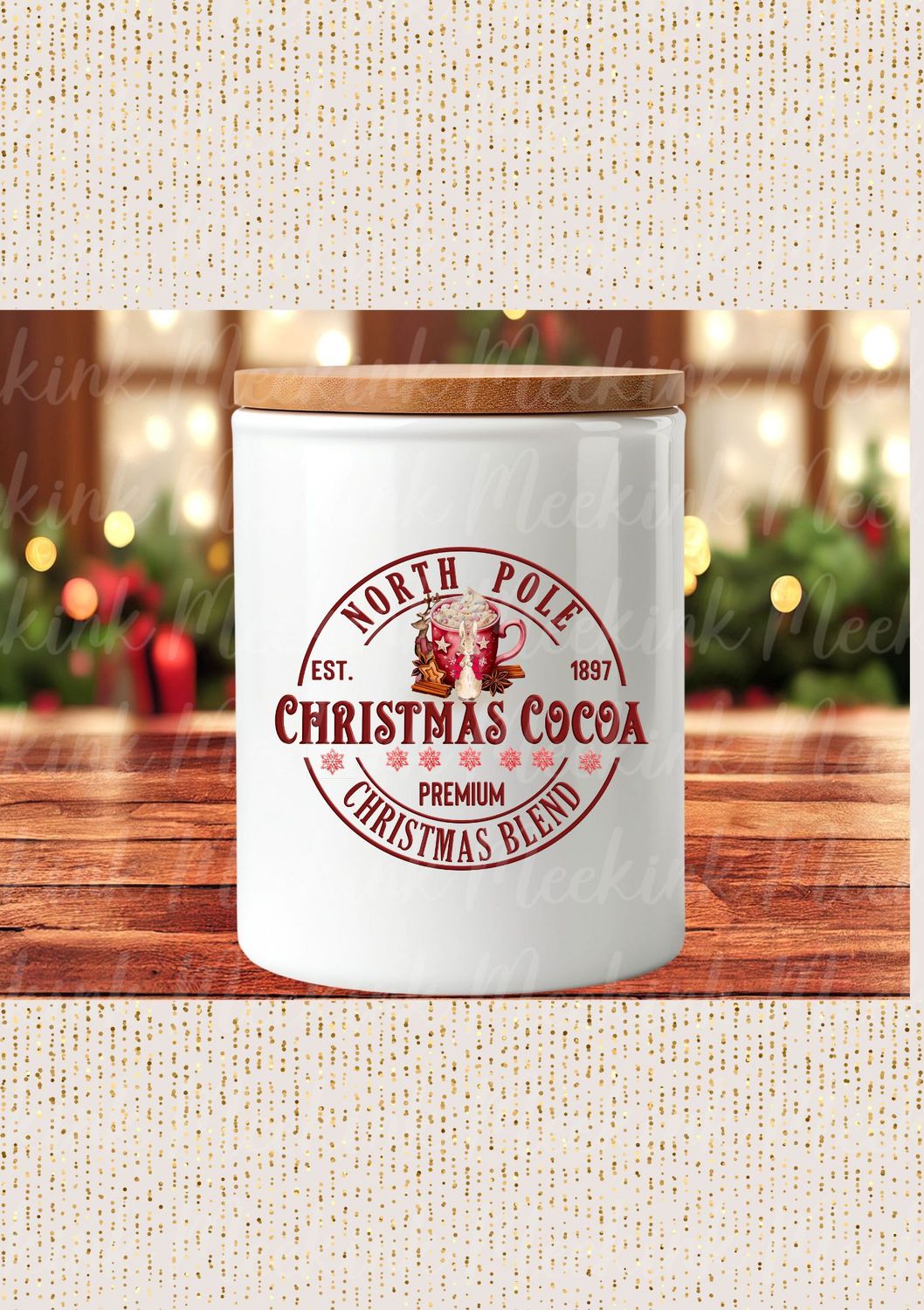 Red Rabbit Christmas Cocoa Decal