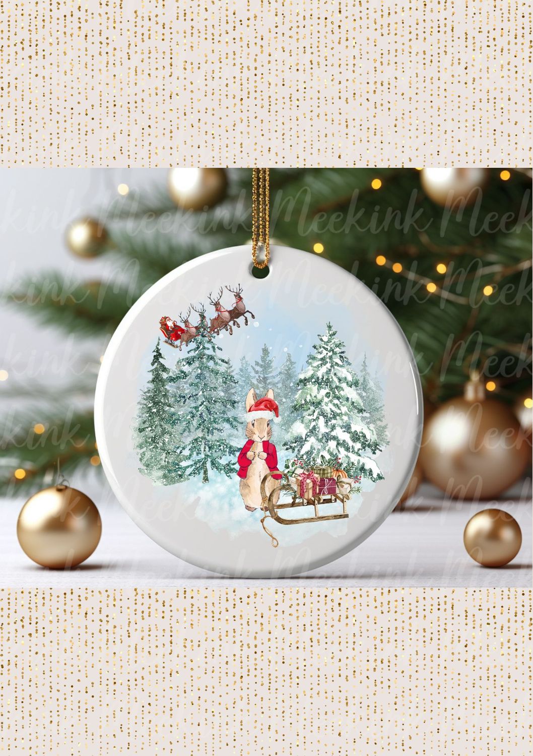 Red Rabbit Winter Decal