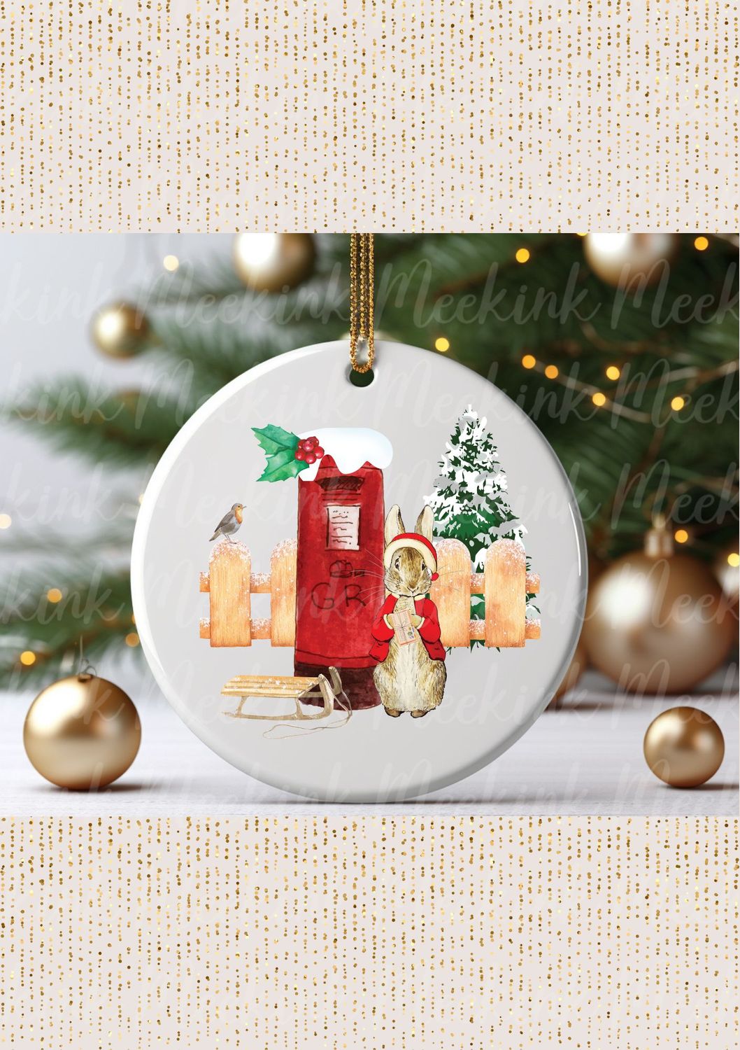 Red Rabbit Post Box Decal
