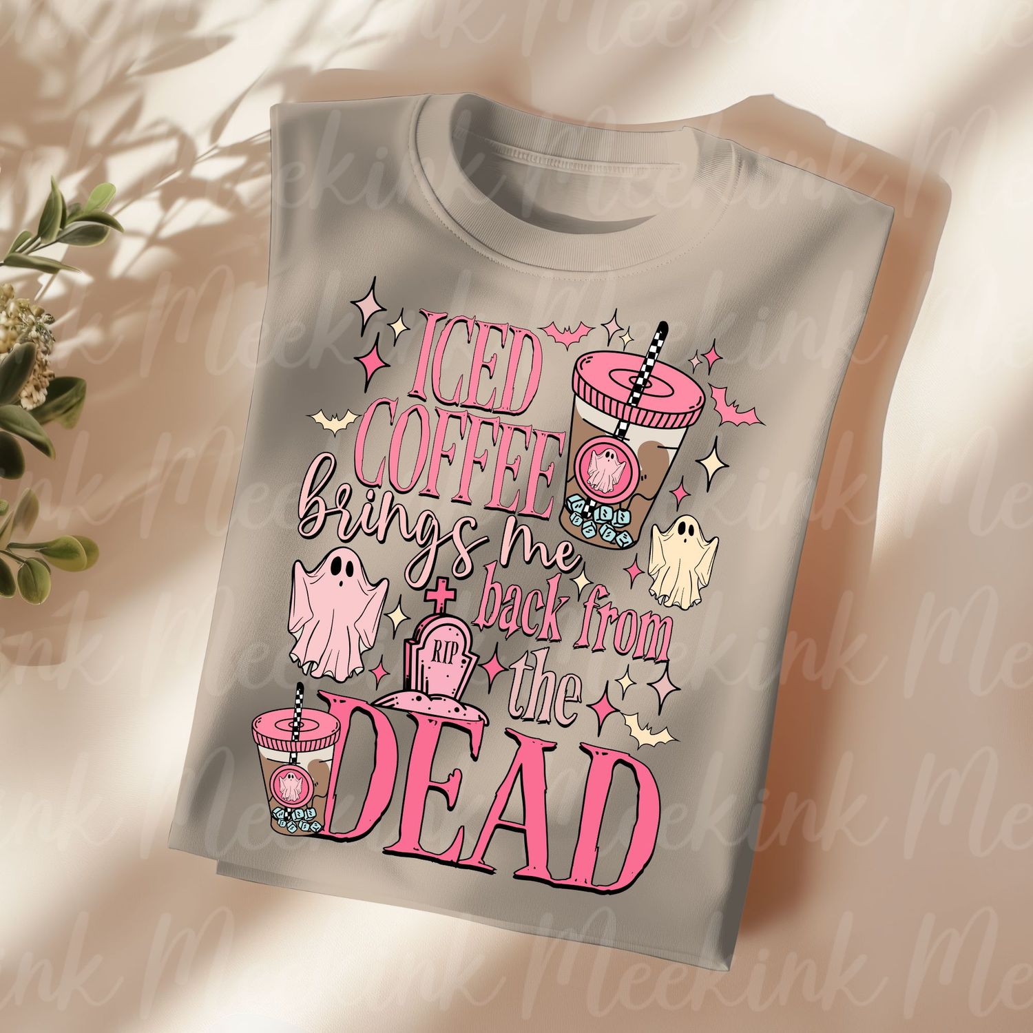 Iced Coffee Dead UVDTF or DTF Decal