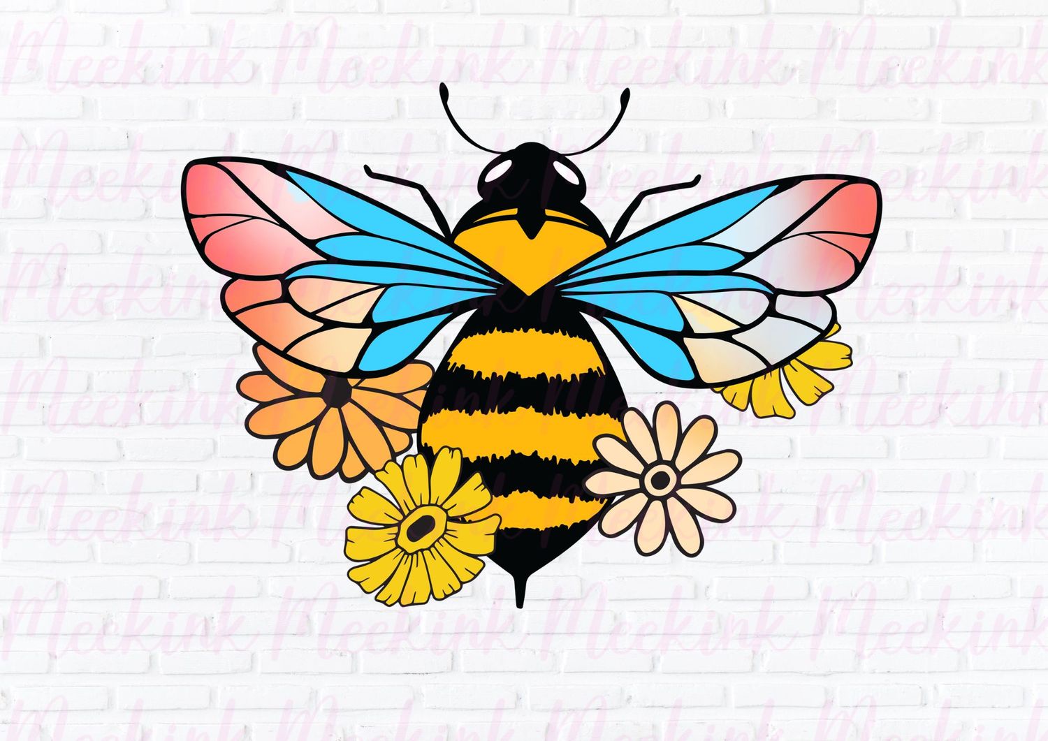 Pretty Bee UVDTF or DTF Decal