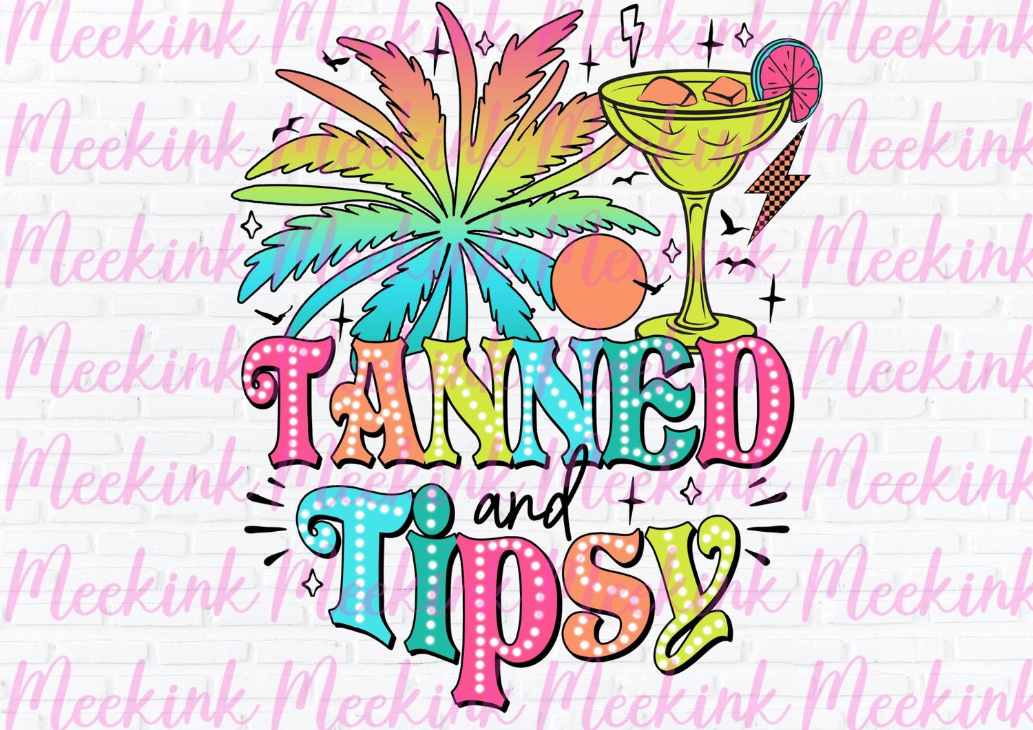 Tanned &amp; Tipsy UVDTF or DTF Decal