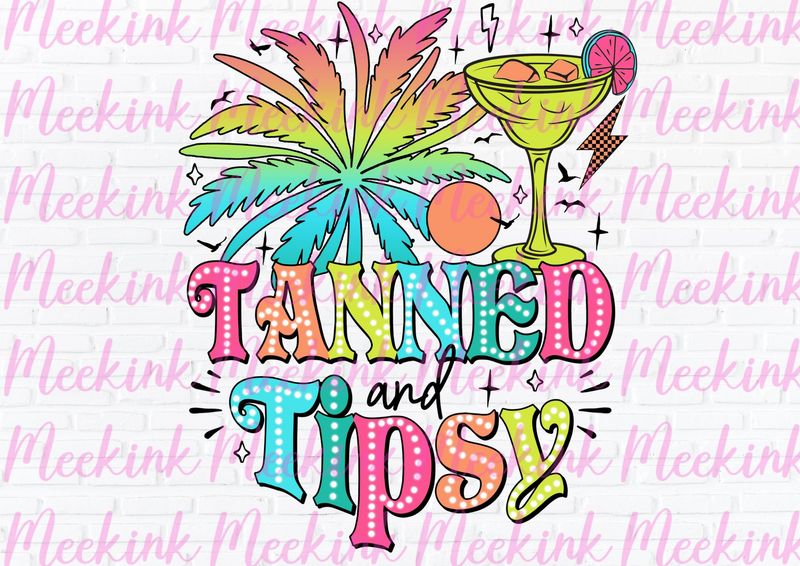 Tanned &amp; Tipsy UVDTF or DTF Decal