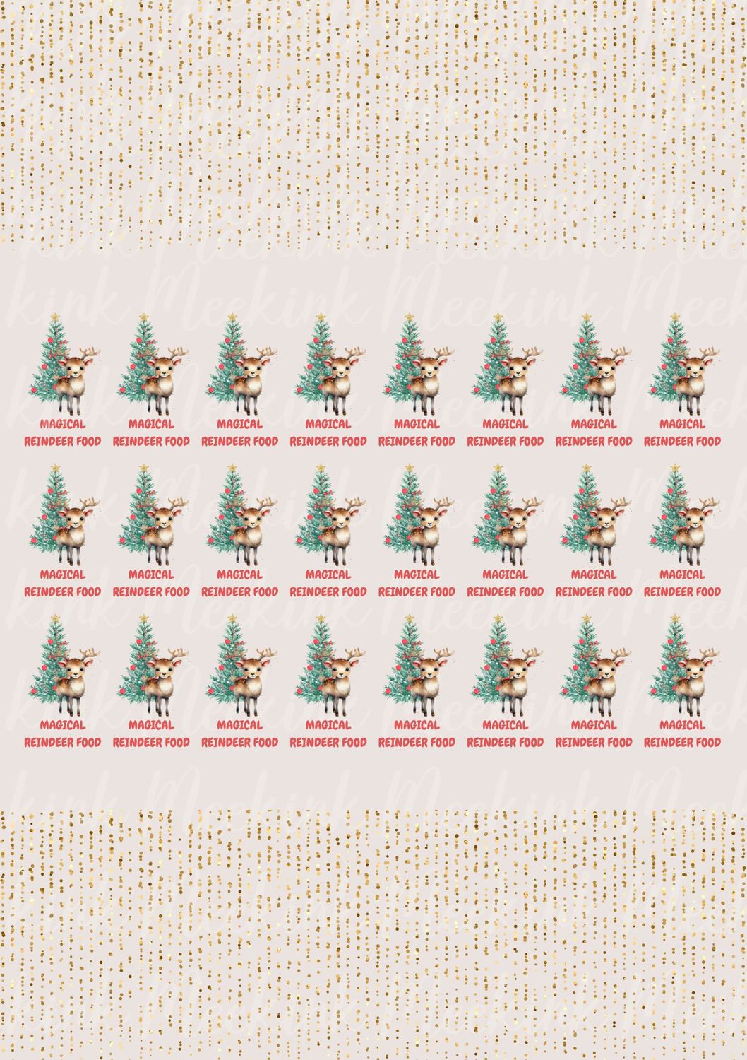 Reindeer Food Poppers A4 Sheet