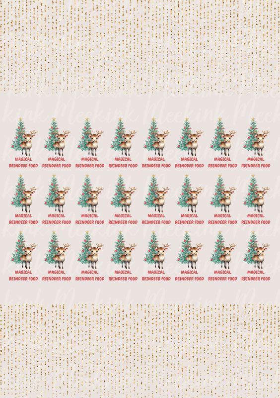 Reindeer Food Poppers A4 Sheet