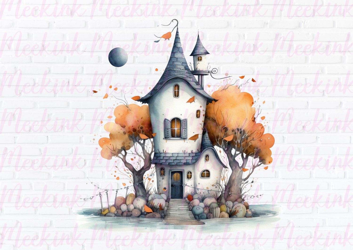 Halloween Spooky House 3 UVDTF or DTF Decal