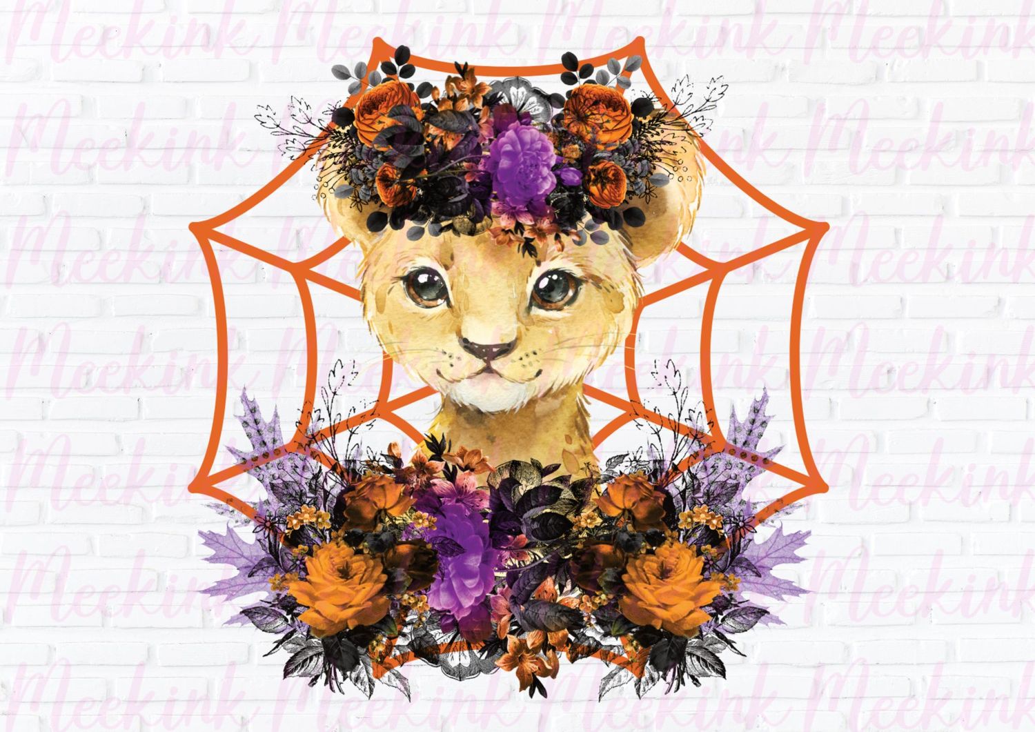 Halloween Floral Cub 2 UVDTF or DTF Decal