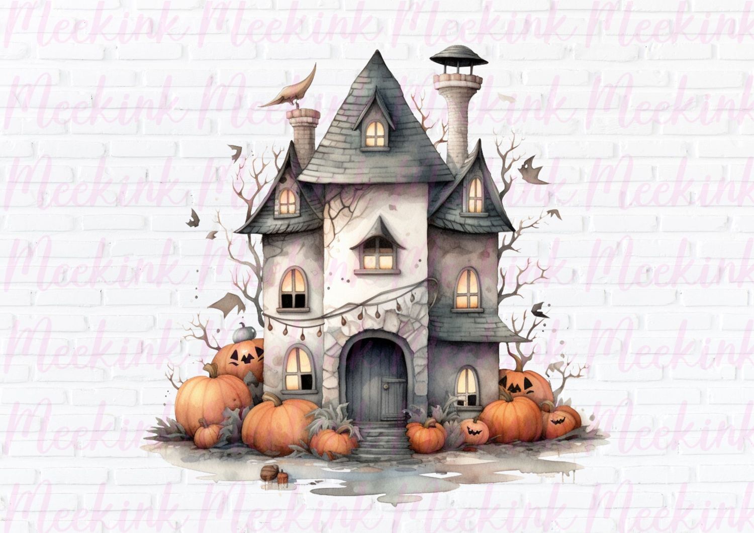 Halloween Spooky House 1 UVDTF or DTF Decal