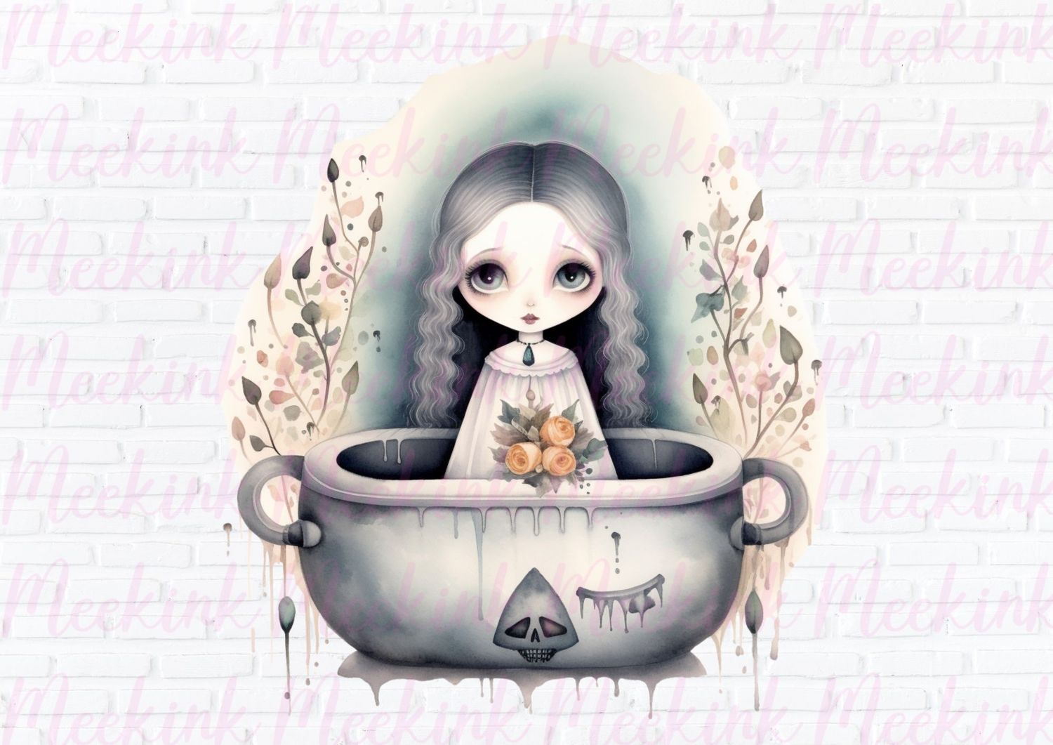 Halloween Spooky Coffin Girl 3 UVDTF or DTF Decal