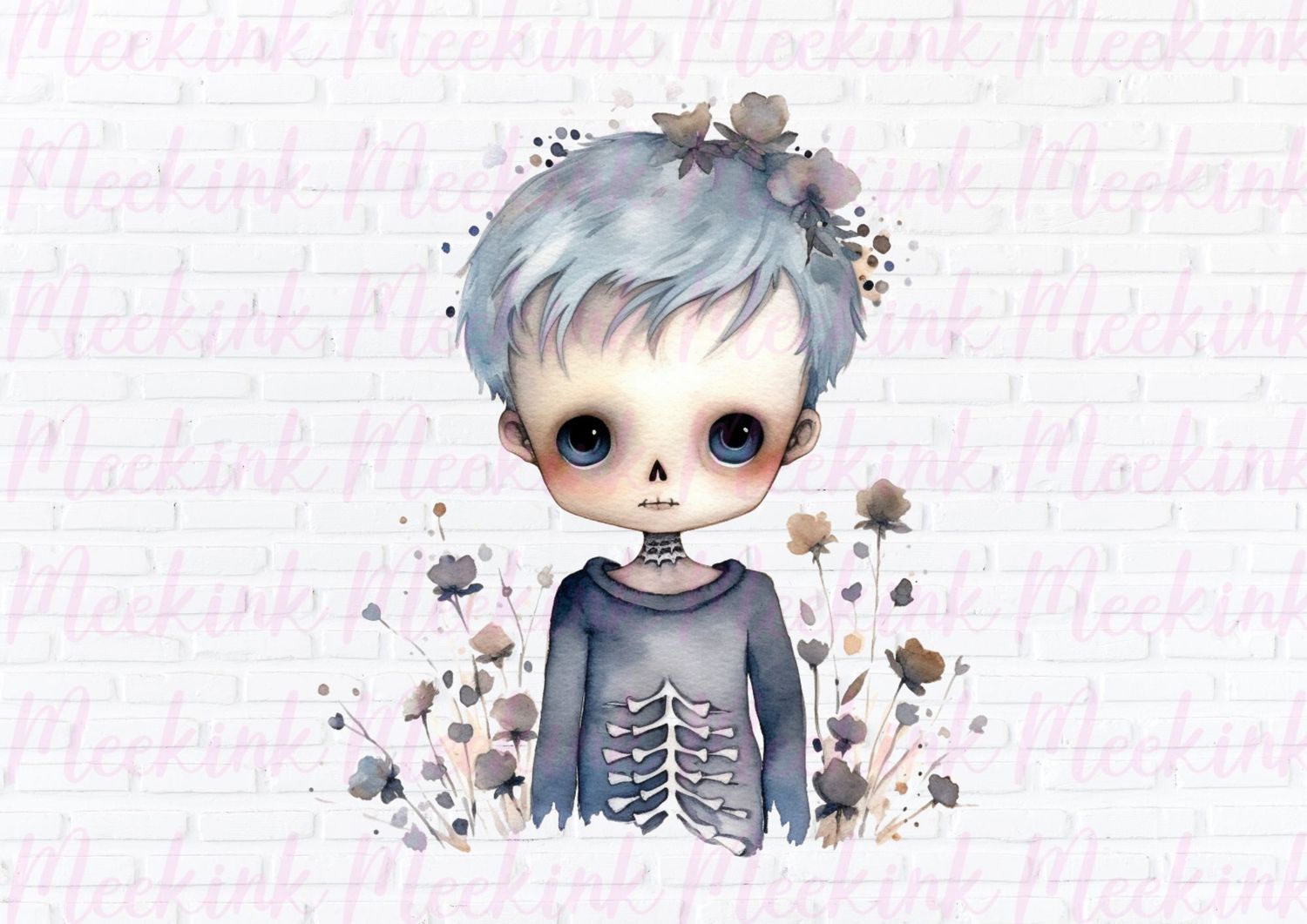 Halloween Skeleton Boys 3  UVDTF or DTF Decal