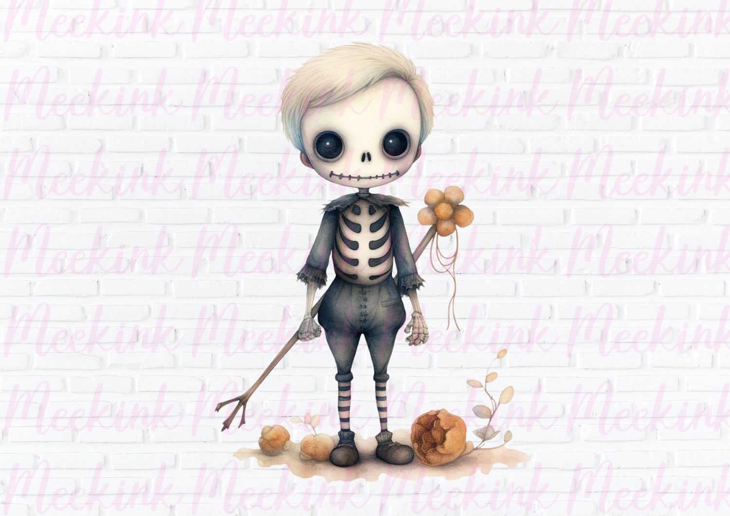 Halloween Skeleton Boys 2  UVDTF or DTF Decal