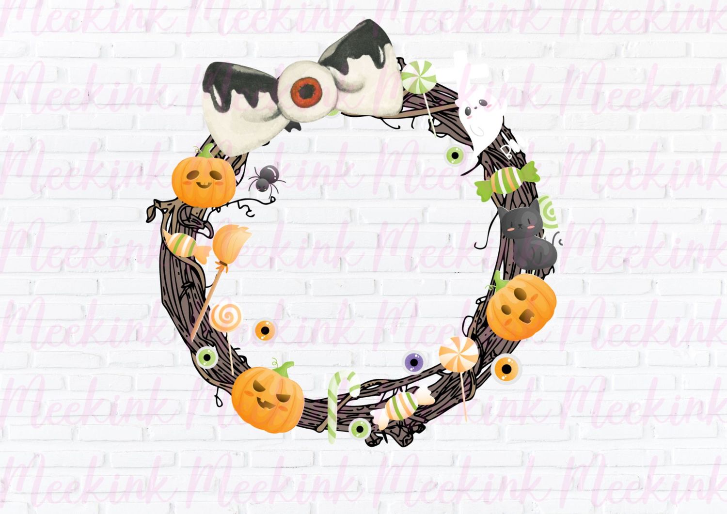 Halloween Wreath UVDTF or DTF Decal