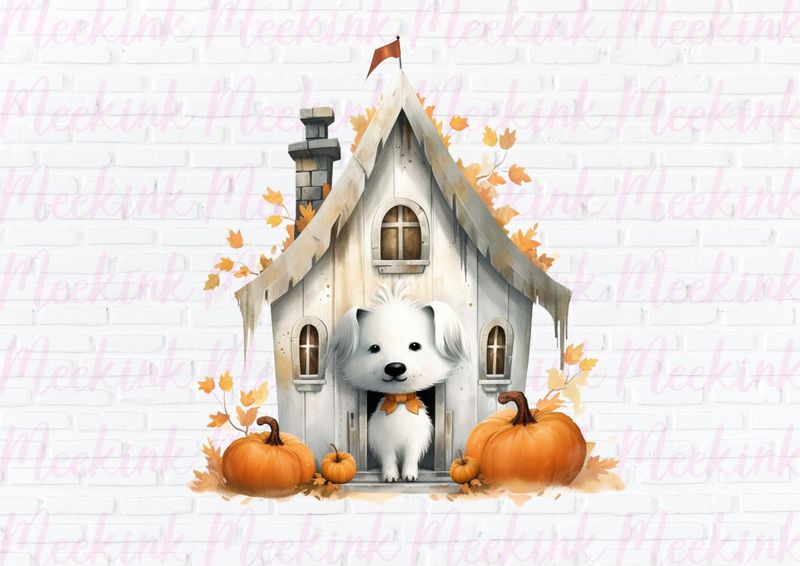 Halloween Spooky Dog House 1 UVDTF or DTF Decal