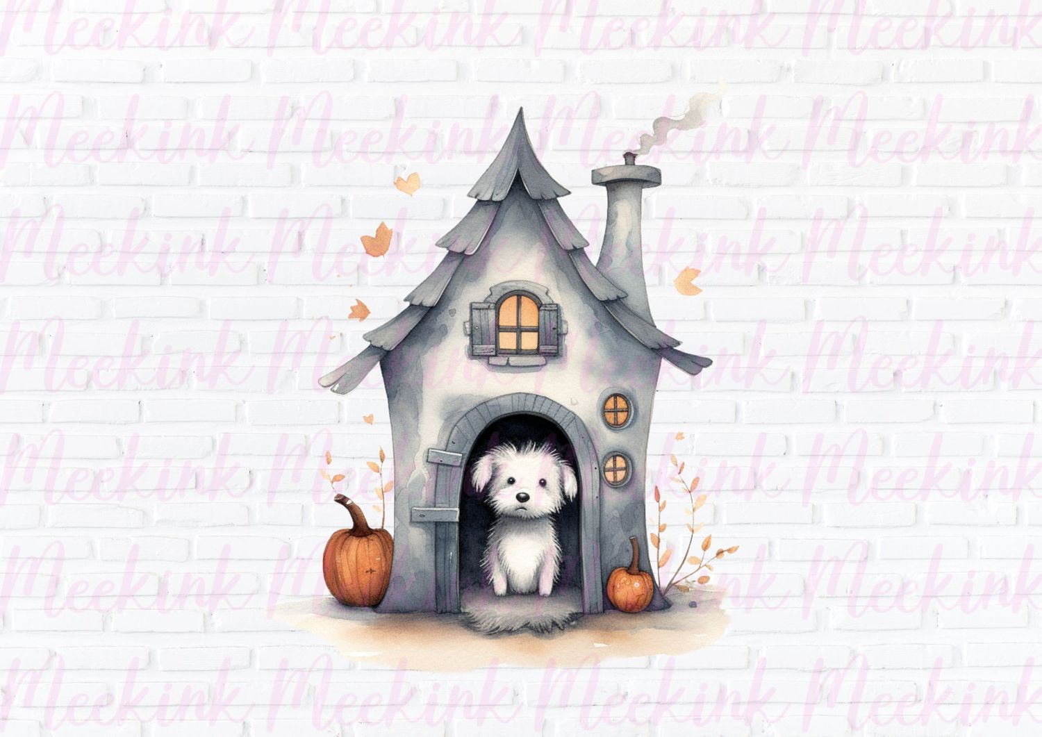 Halloween Spooky Dog House 2 UVDTF or DTF Decal