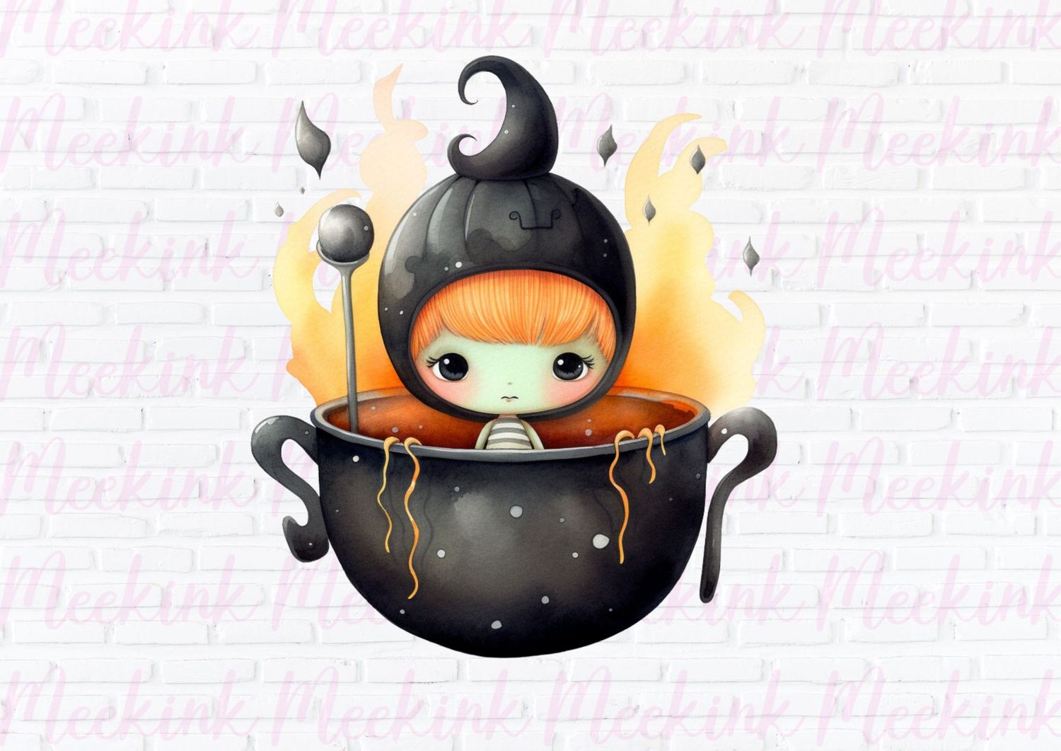 Halloween Spooky Cauldron 2 UVDTF or DTF Decal