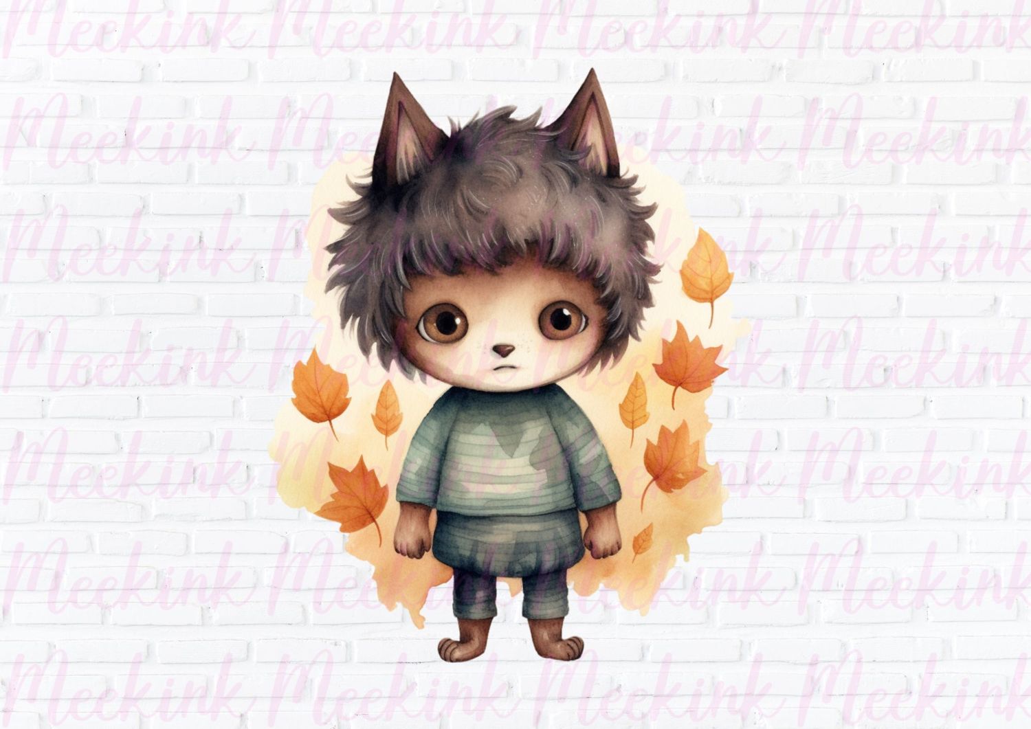 Halloween Wolf Boy 4 UVDTF or DTF Decal