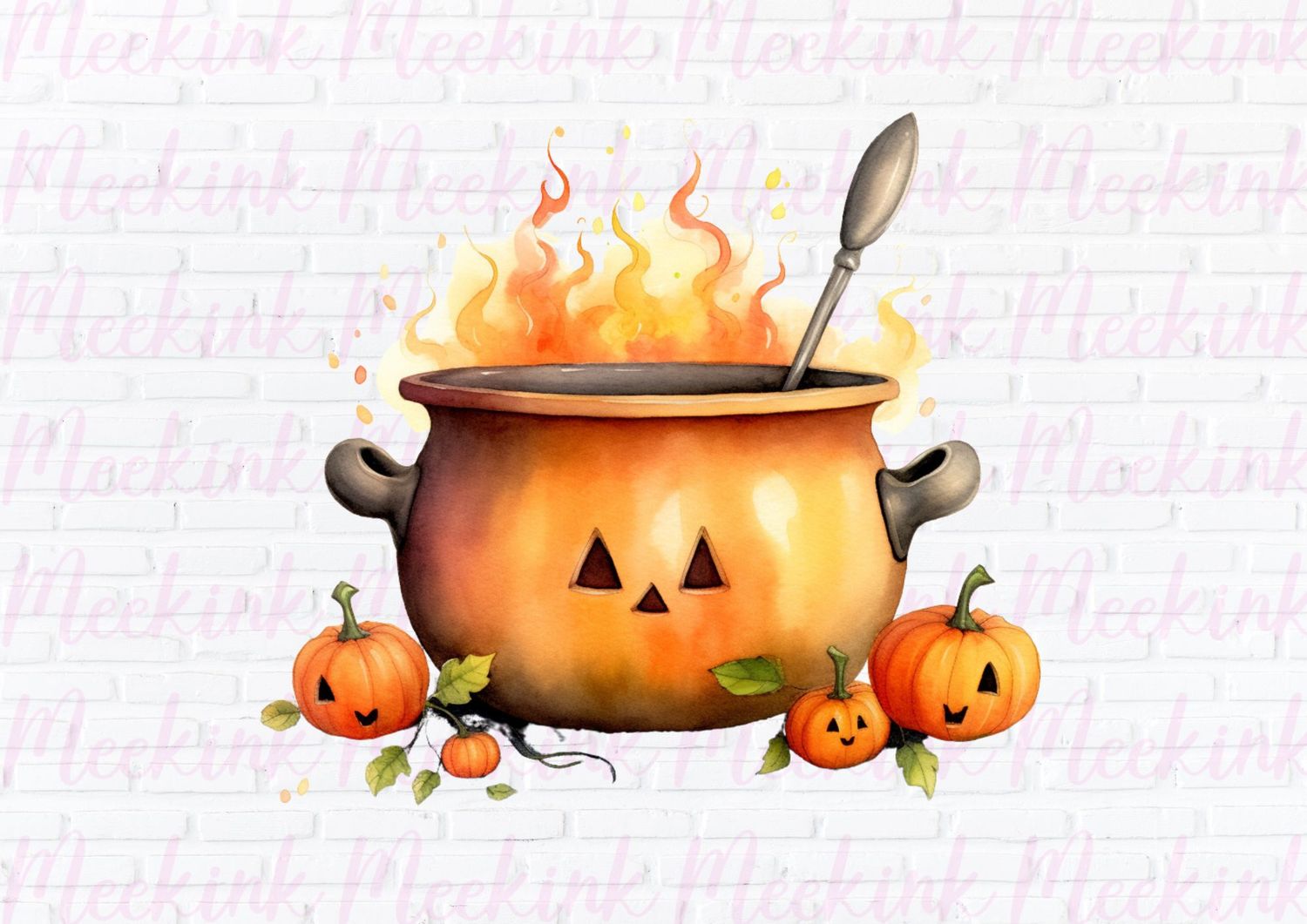Halloween Spooky Cauldron 3 UVDTF or DTF Decal
